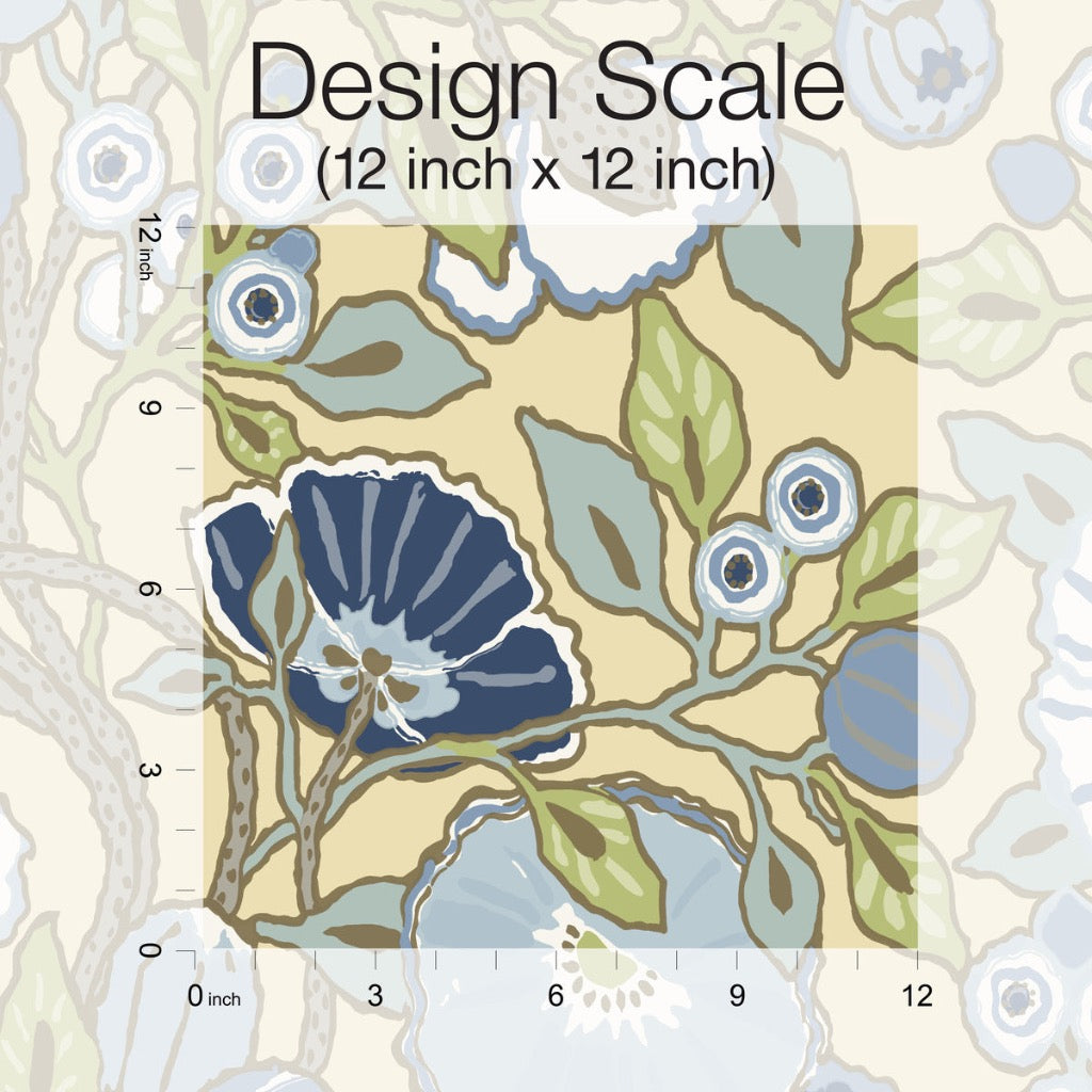 yellow blue floral design scale image