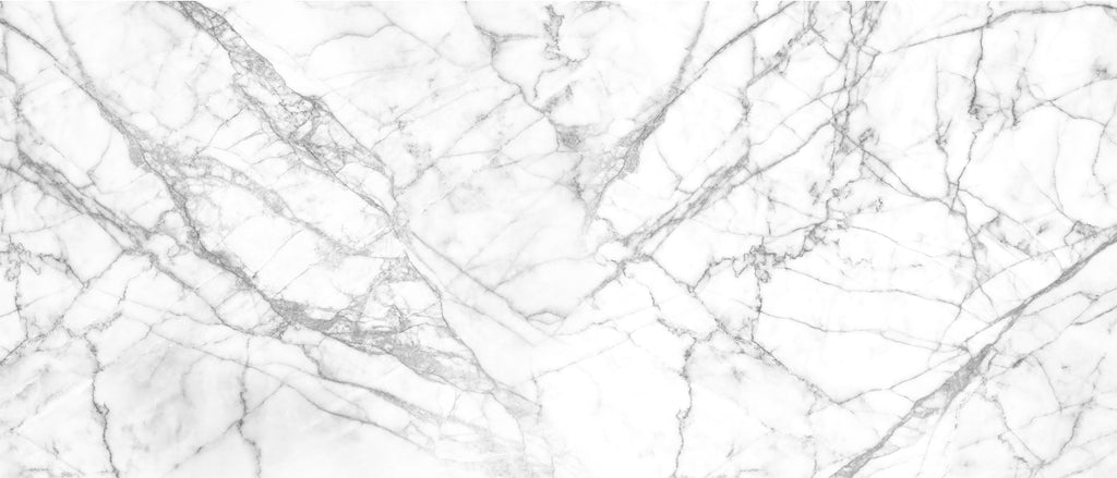 A high-resolution image of a White Marble Wallpaper Mural from Decor2Go Wallpaper Mural with intricate grey veining patterns throughout, showcasing luxury wallpaper textures.