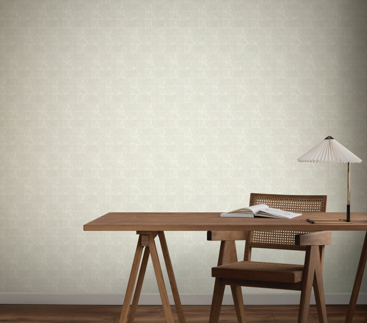 Woodcut Grey & White Wallpaper (60 SqFt)