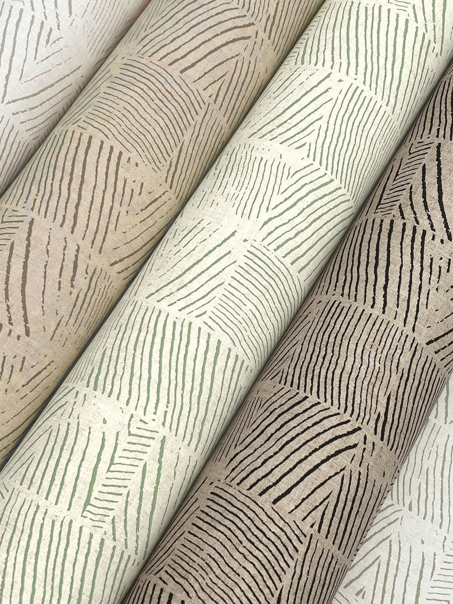 Woodcut Beige Wallpaper (60 SqFt)