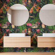 Bathroom - Woodland Wonder Wallpaper Mural in a bathroom