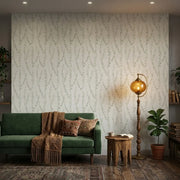 Living Room - Elegant living room showcasing 'Alpenrose' wallpaper in Green, White by York Wallcoverings, creating a fresh, inviting space.