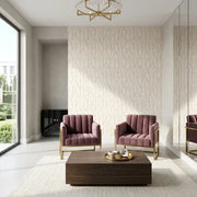 Living Room - York Wallcoverings' 'Alpenrose' wallpaper in Pink, Cream adds elegance to this beautiful living room.