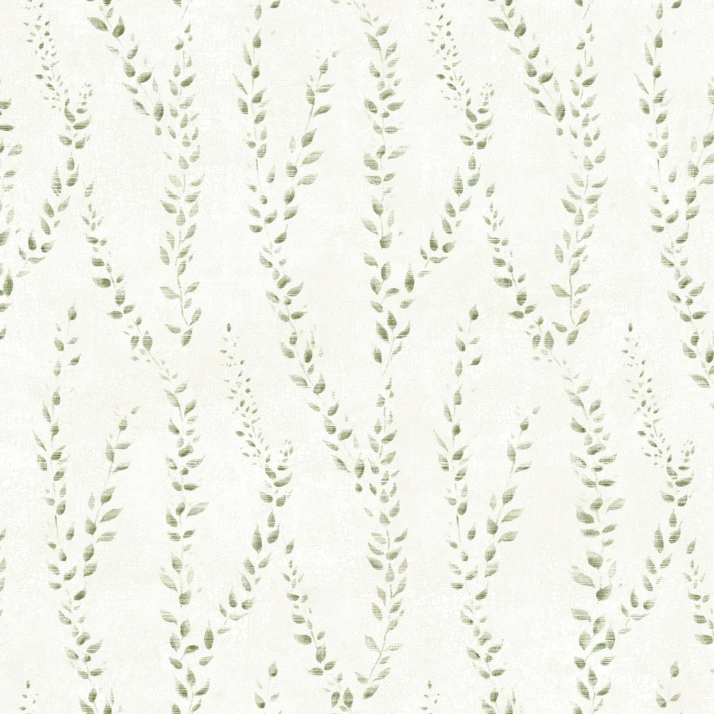 Alpenrose wallpaper pattern swatch in Green, White by York Wallcoverings, SKU LL3252.