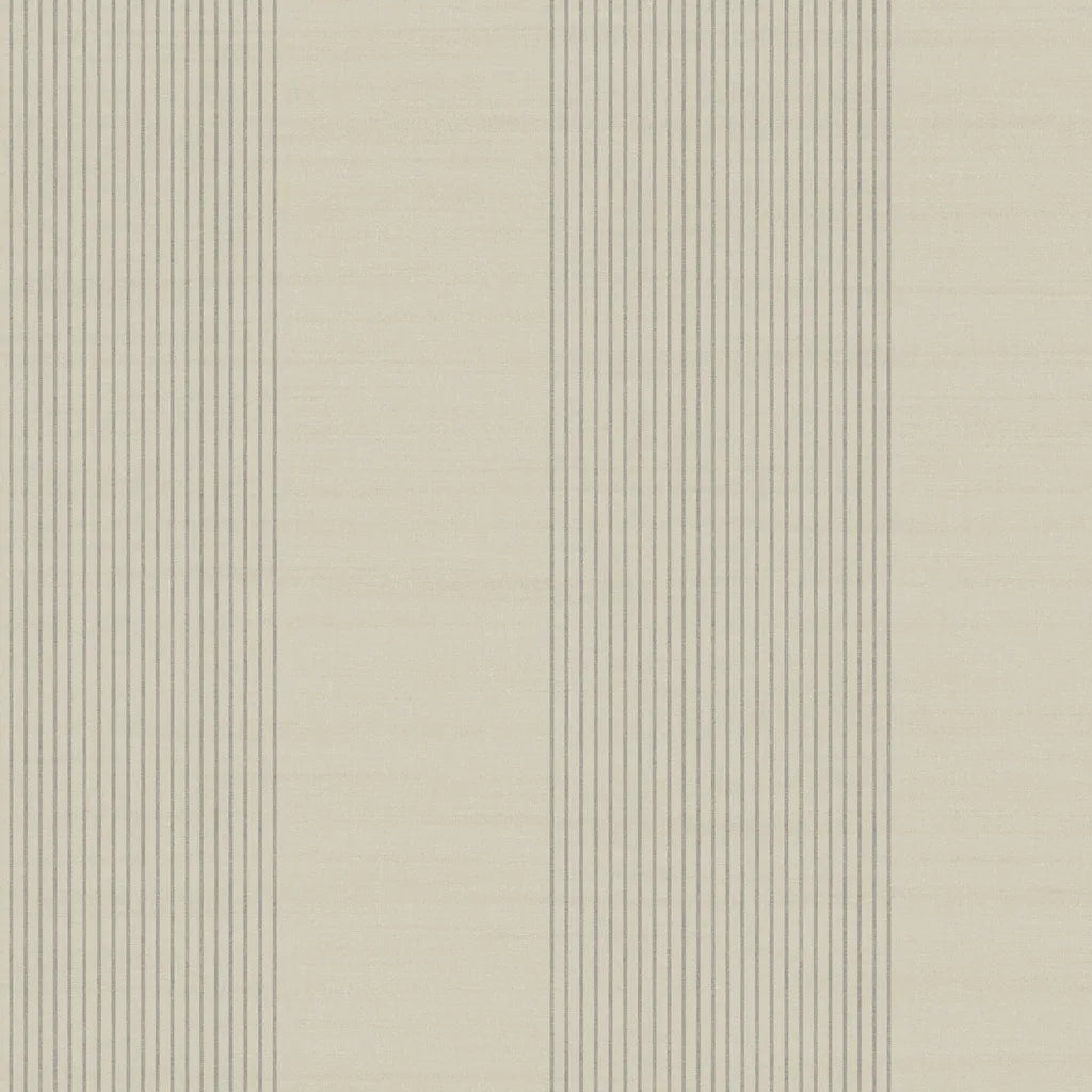 Archer Stripe pattern swatch in Warm Ivory and Grey by York Wallcoverings.