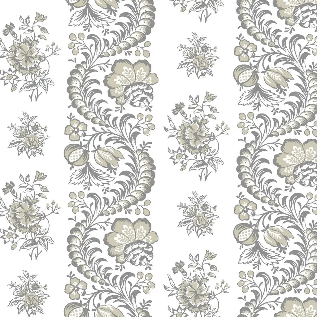Grey and Cream Beaumont wallpaper pattern swatch by York Wallcoverings (SKU VP1303).