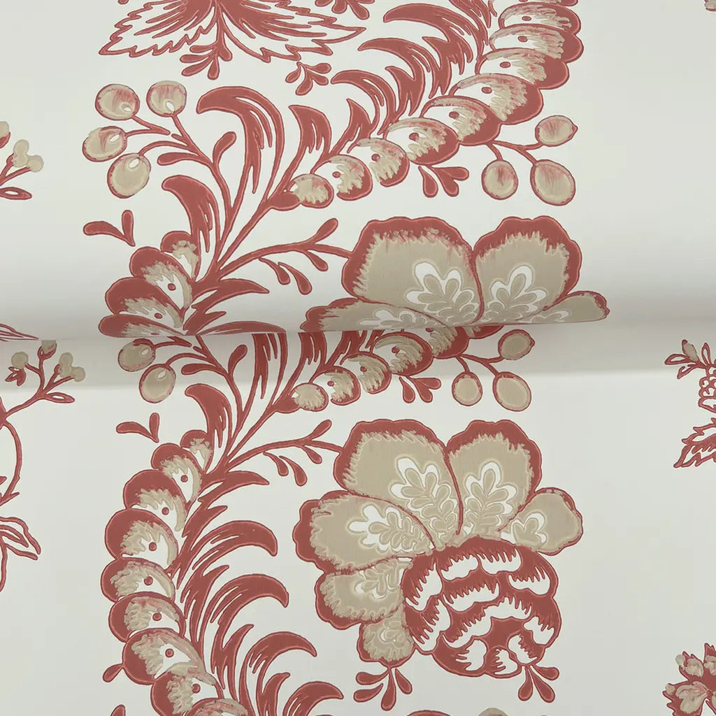 See the rich Red, Cream texture of Beaumont wallpaper by York Wallcoverings up close.