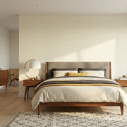 Bedroom - Elegant bedroom showcases Brioni wallpaper in Cream and Yellow by York Wallcoverings, creating a serene and stylish space.