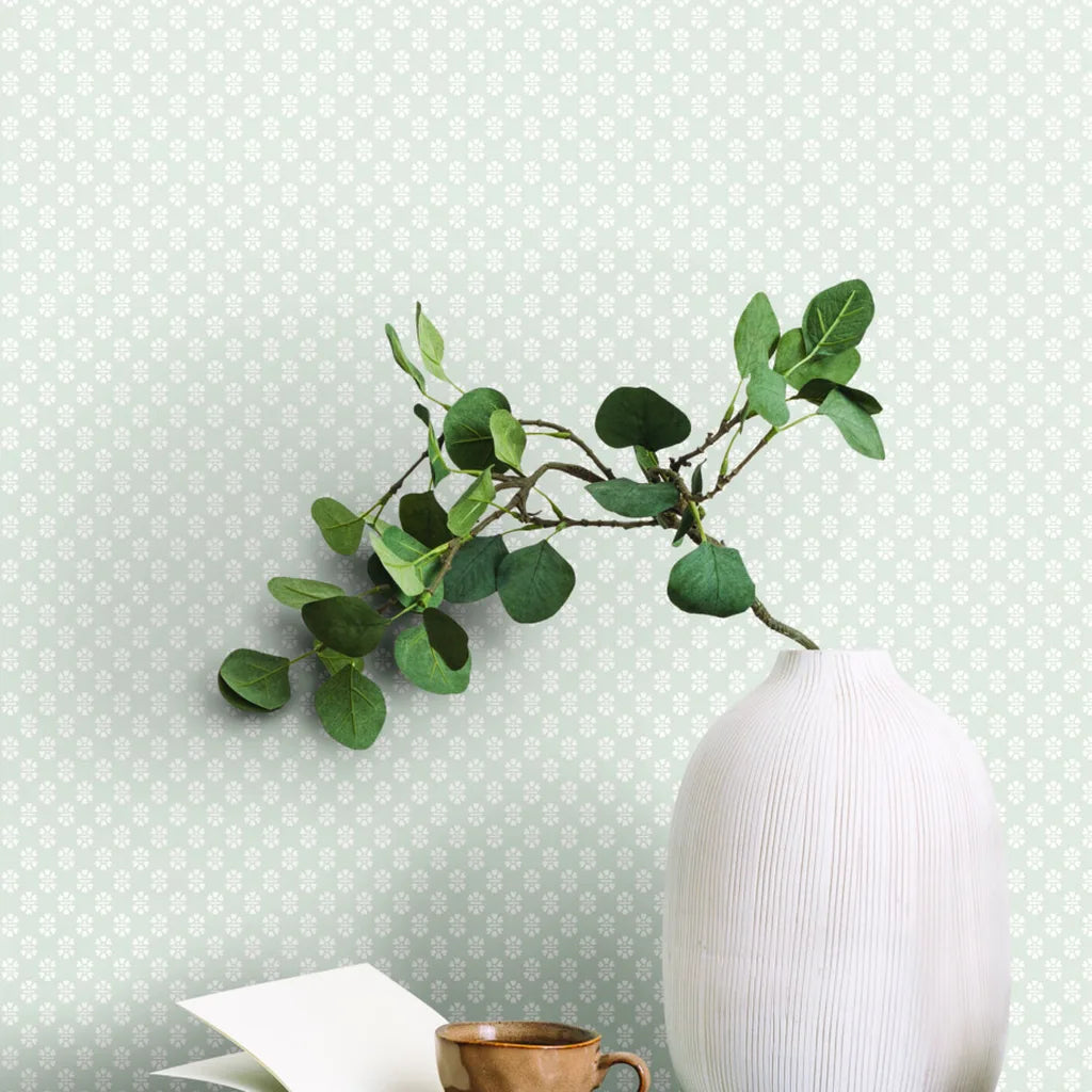 Modern interior showcasing elegant Brioni wallpaper in Grey, White by York Wallcoverings.