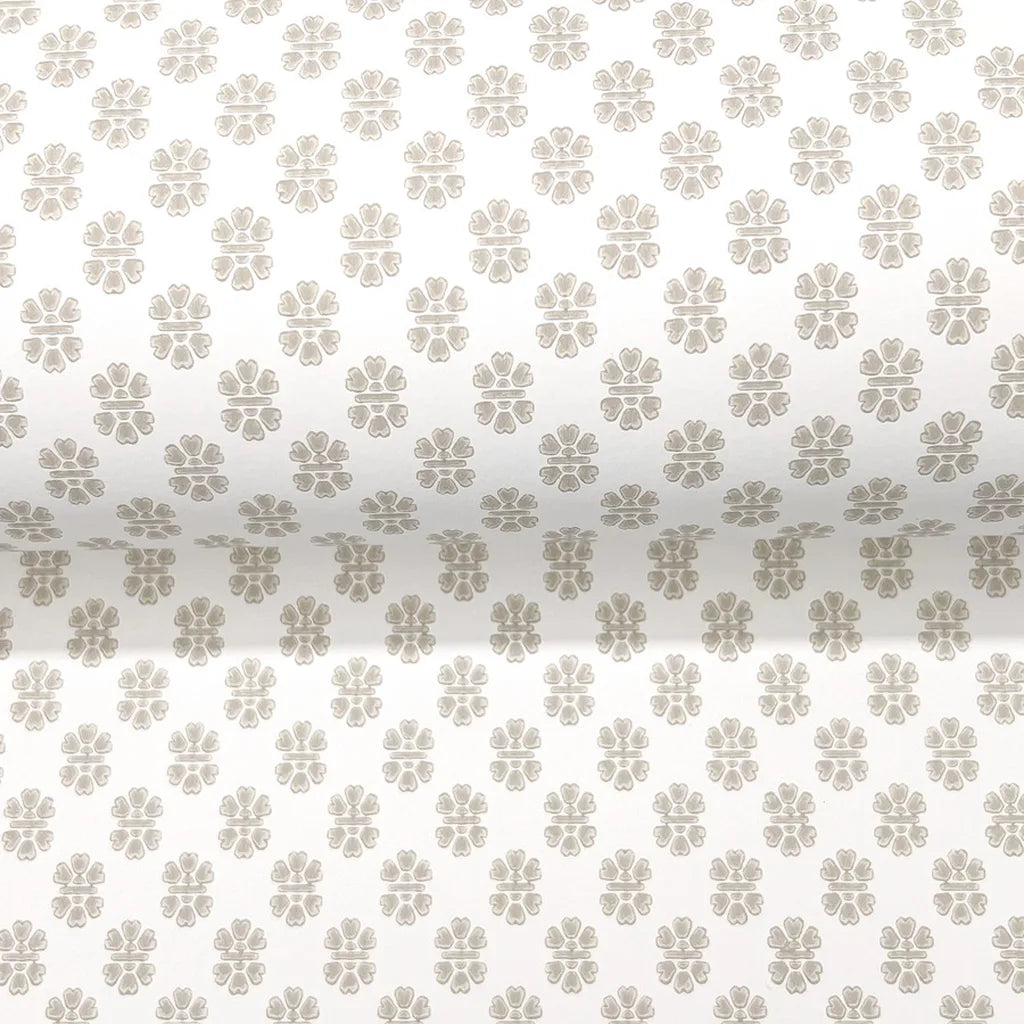 Close-up texture detail of Brioni wallpaper in White, Cream by York Wallcoverings, showcasing its elegant, subtle pattern.