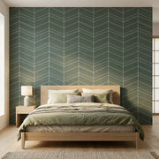 Bedroom - Stylish room with Taupe Chevron Abaca wallpaper by York Wallcoverings, adding texture and modern design.