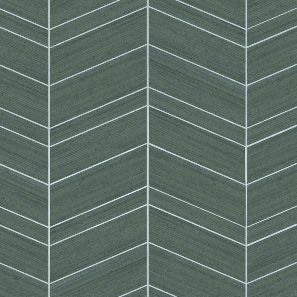 Chevron Abaca wallpaper pattern swatch in taupe by York Wallcoverings, SKU YGL7035.