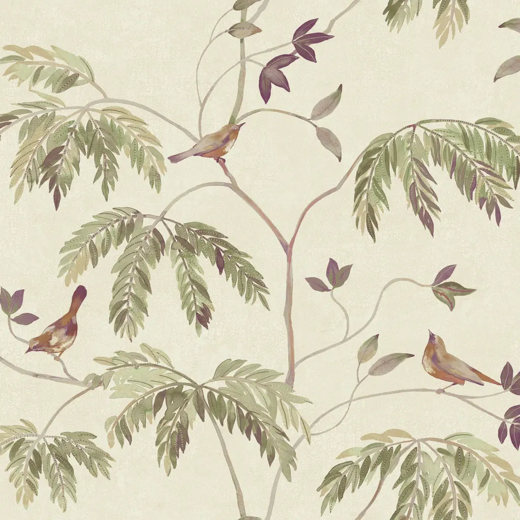 Green, Purple, Cream Cillian wallpaper pattern swatch by York Wallcoverings, SKU LL3248.