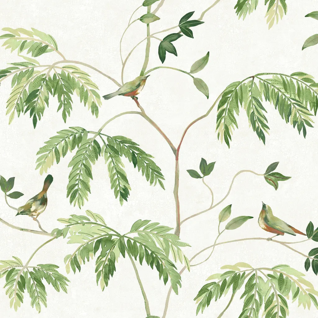 York Wallcoverings Cillian wallpaper pattern swatch in Green and White, SKU LL3250.