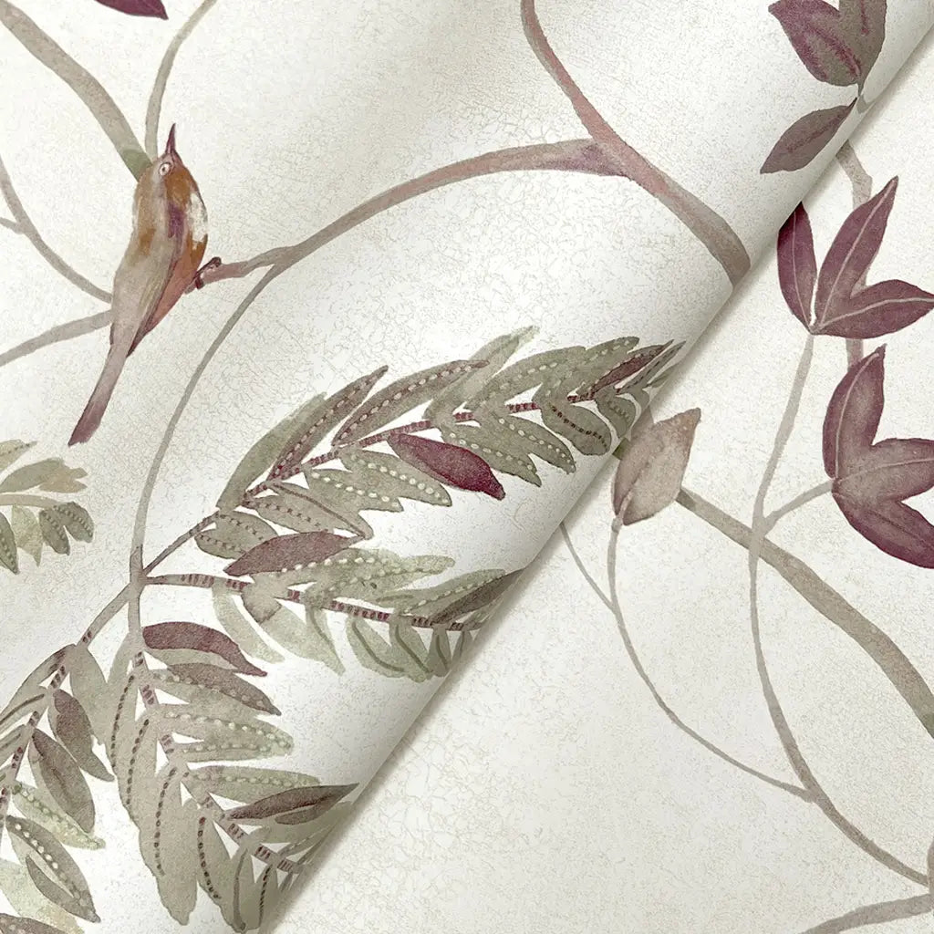 Experience the rich, detailed texture of Cillian wallpaper by York Wallcoverings, featuring Green, Purple, Cream hues.