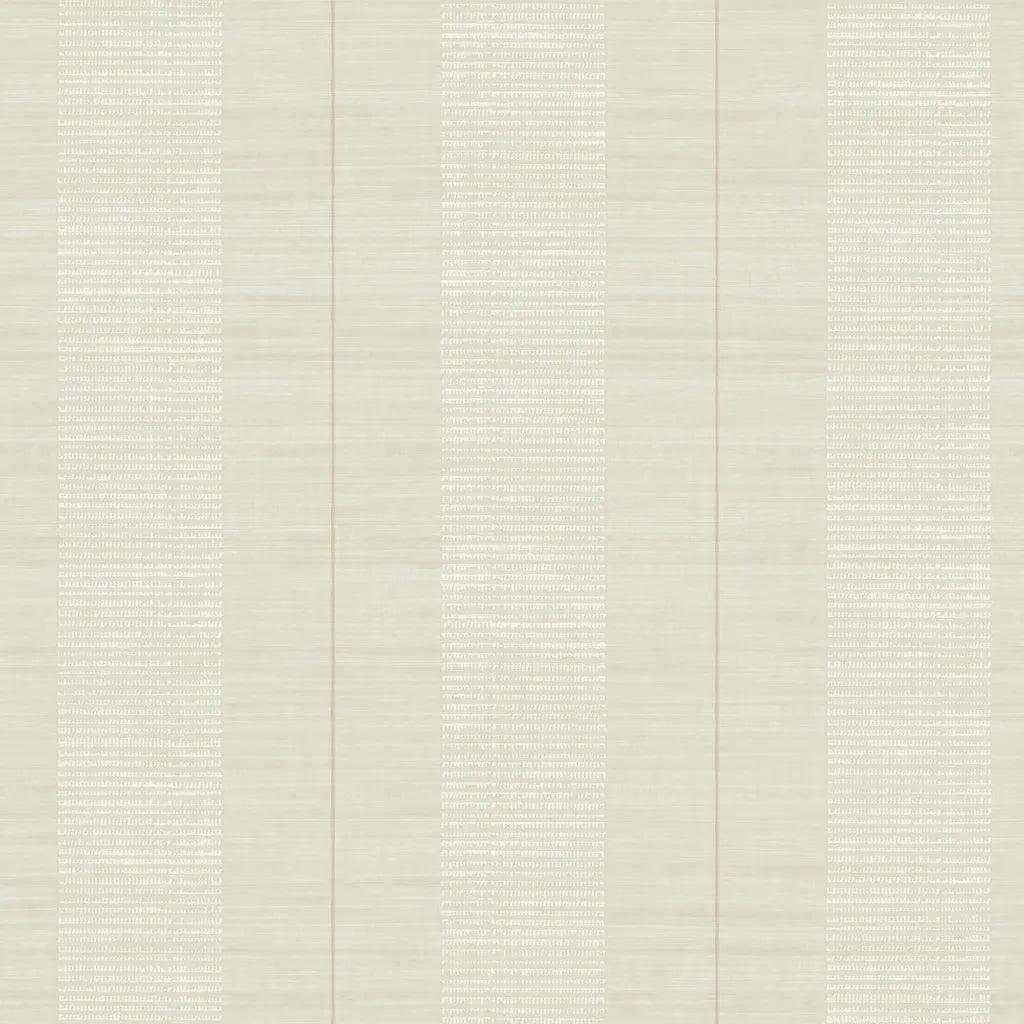 Colbert Stripe wallpaper pattern swatch in white and cream by York Wallcoverings, SKU LL3207.