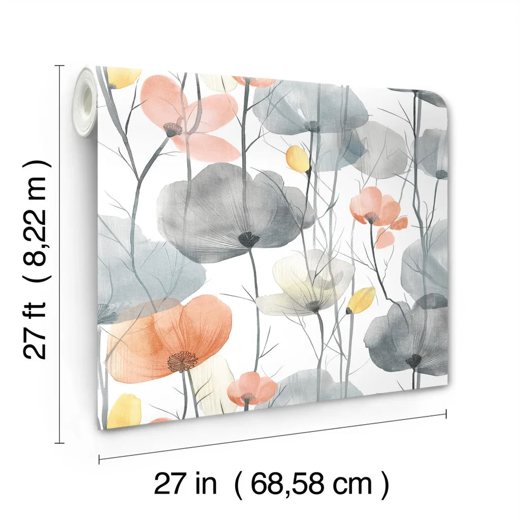 Cotswolds Poppies wallpaper roll dimensions and specifications — VR1537