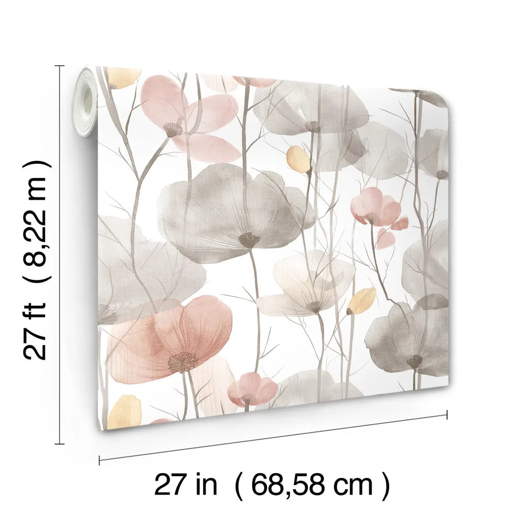 Cotswolds Poppies wallpaper roll dimensions and specifications — VR1538