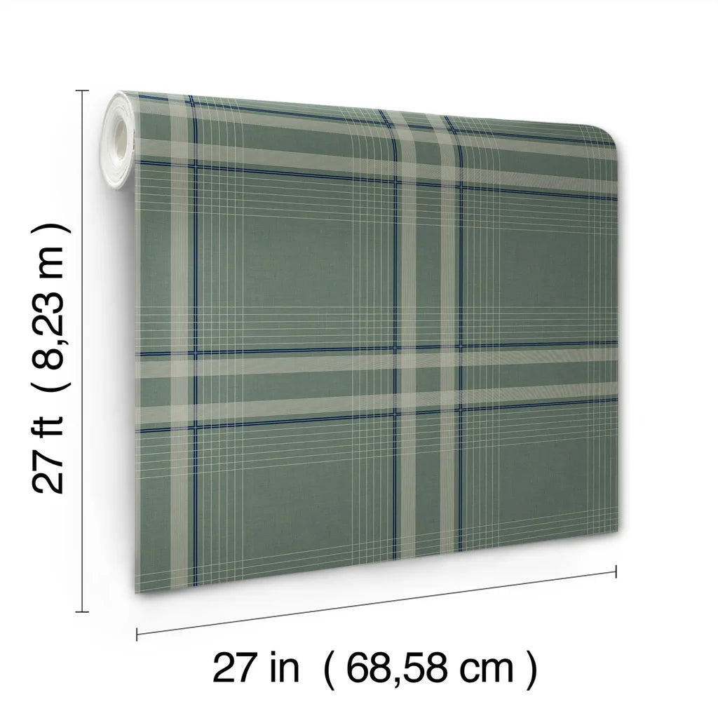 Country Club Plaid wallpaper roll dimensions and specifications - 4211-83563