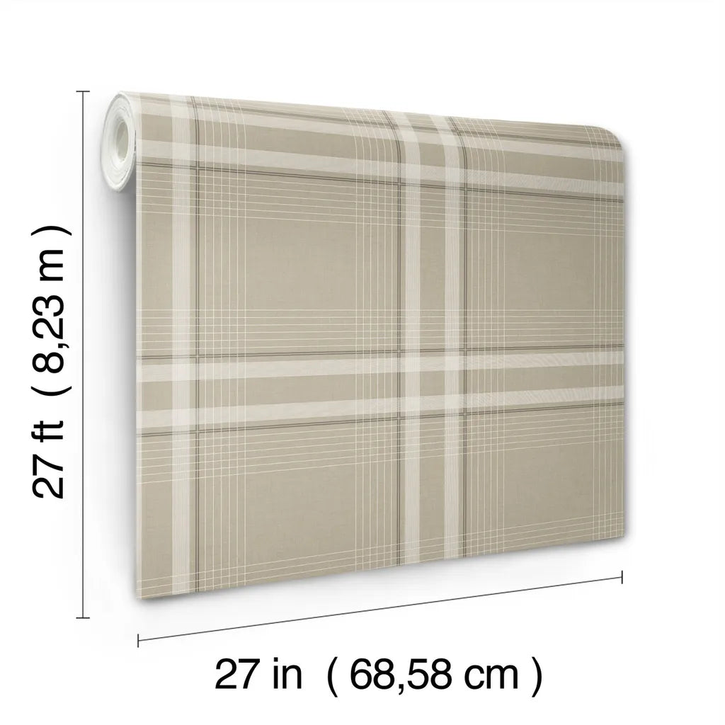 Country Club Plaid wallpaper roll dimensions and specifications - 4211-83564