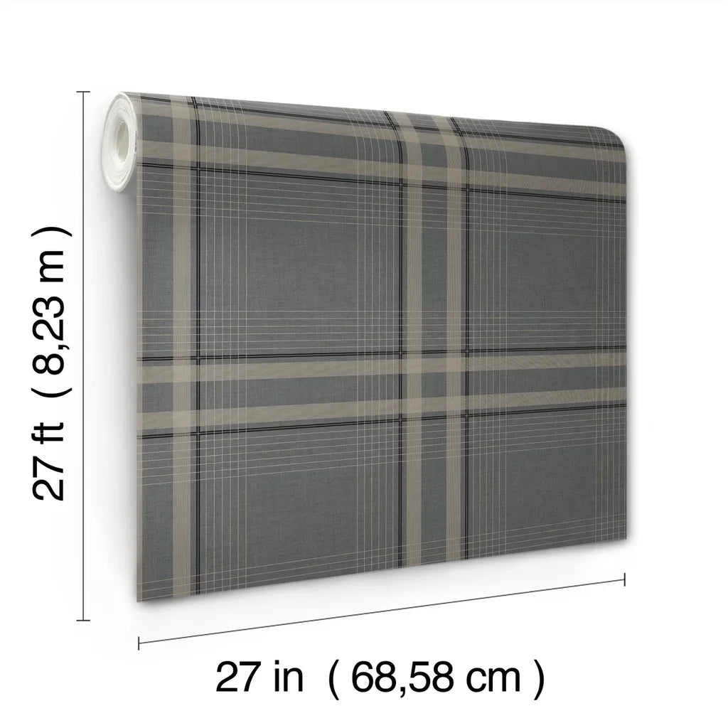 Country Club Plaid wallpaper roll dimensions and specifications - 4211-83565