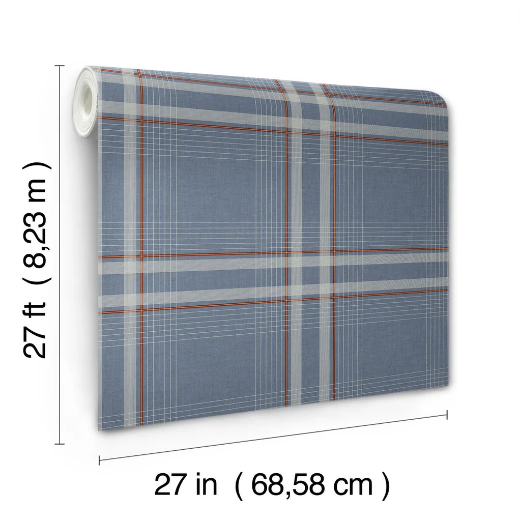 Country Club Plaid wallpaper roll dimensions and specifications - 4211-83567