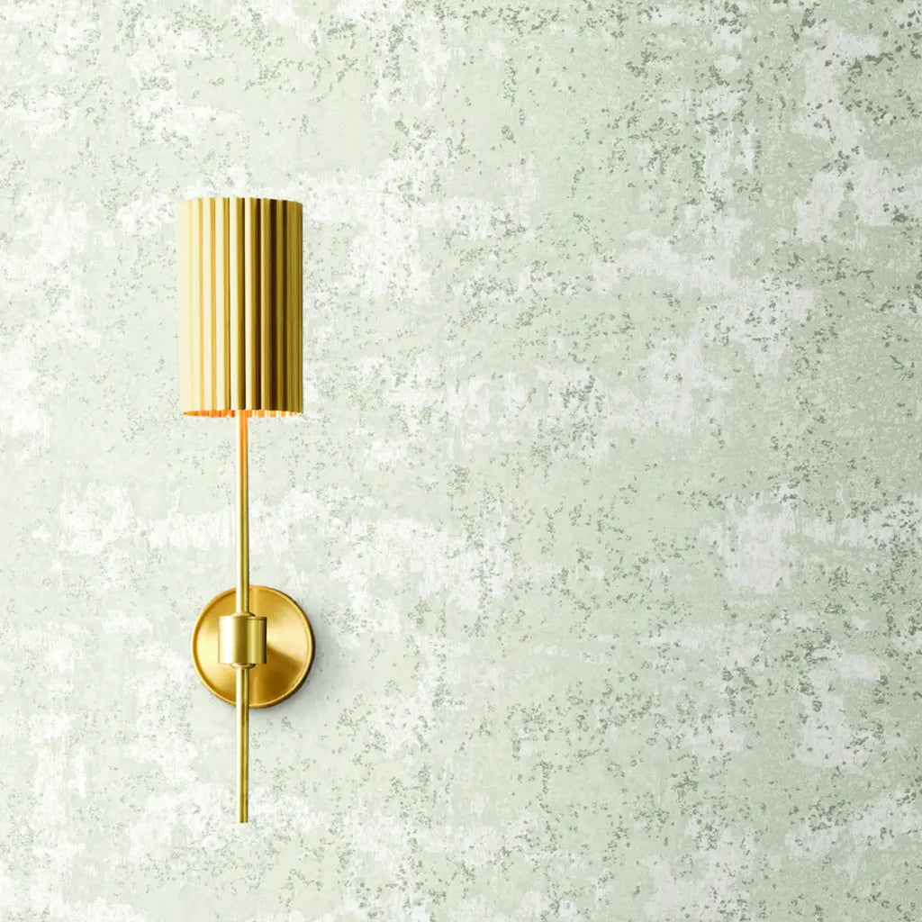 Warm Ivory 'Crystal Cloud' wallpaper by York Wallcoverings enhances this elegant interior, adding subtle texture and light.