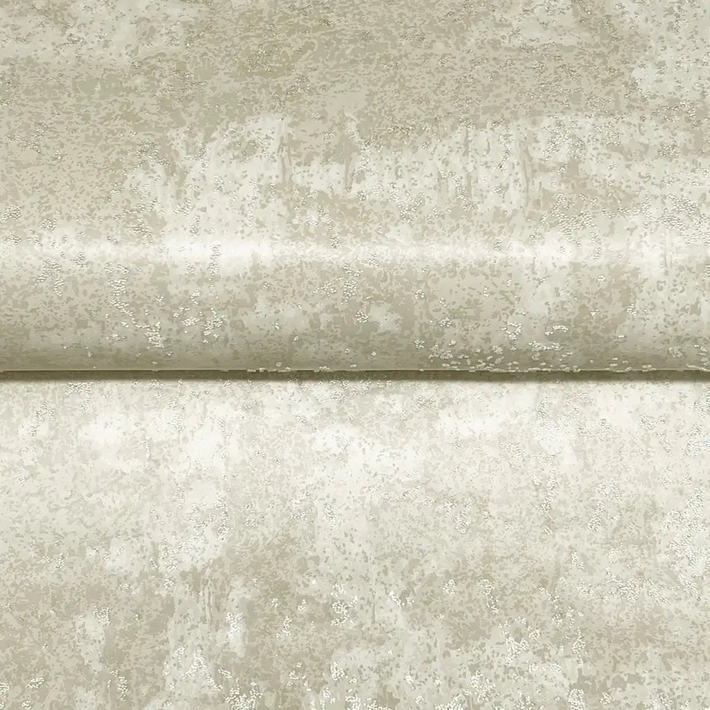 Close-up texture detail of York Wallcoverings "Crystal Cloud" wallpaper in Warm Ivory, showing its elegant shimmer.