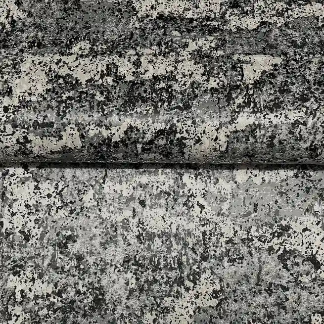 Close-up texture detail of York Wallcoverings' 'Crystal Cloud' wallpaper in elegant grey and black design.