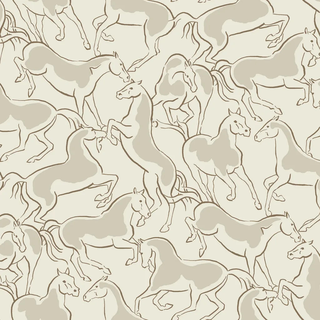 Light beige Dressage wallpaper pattern swatch by York Wallcoverings (SKU 4211-83503).