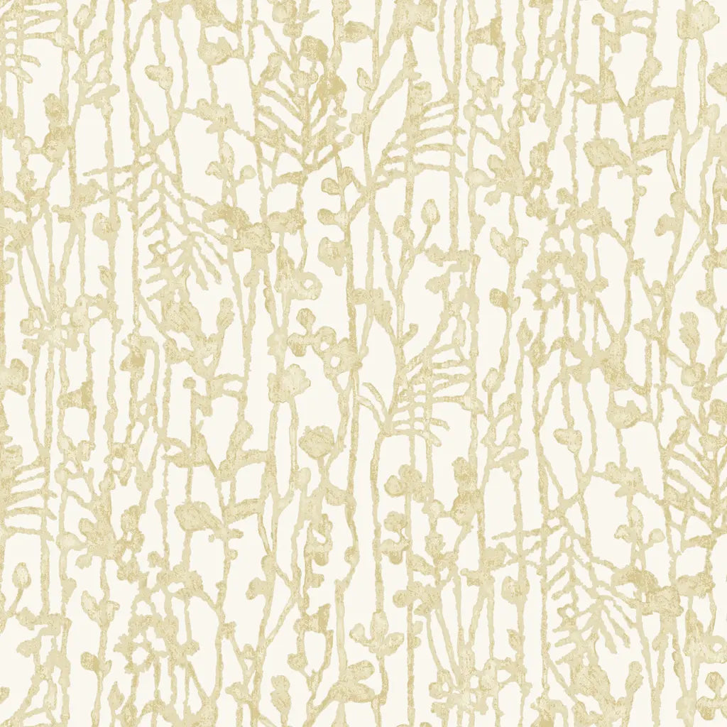 Cream Gold Filigree wallpaper pattern swatch by York Wallcoverings (SKU VR1560).
