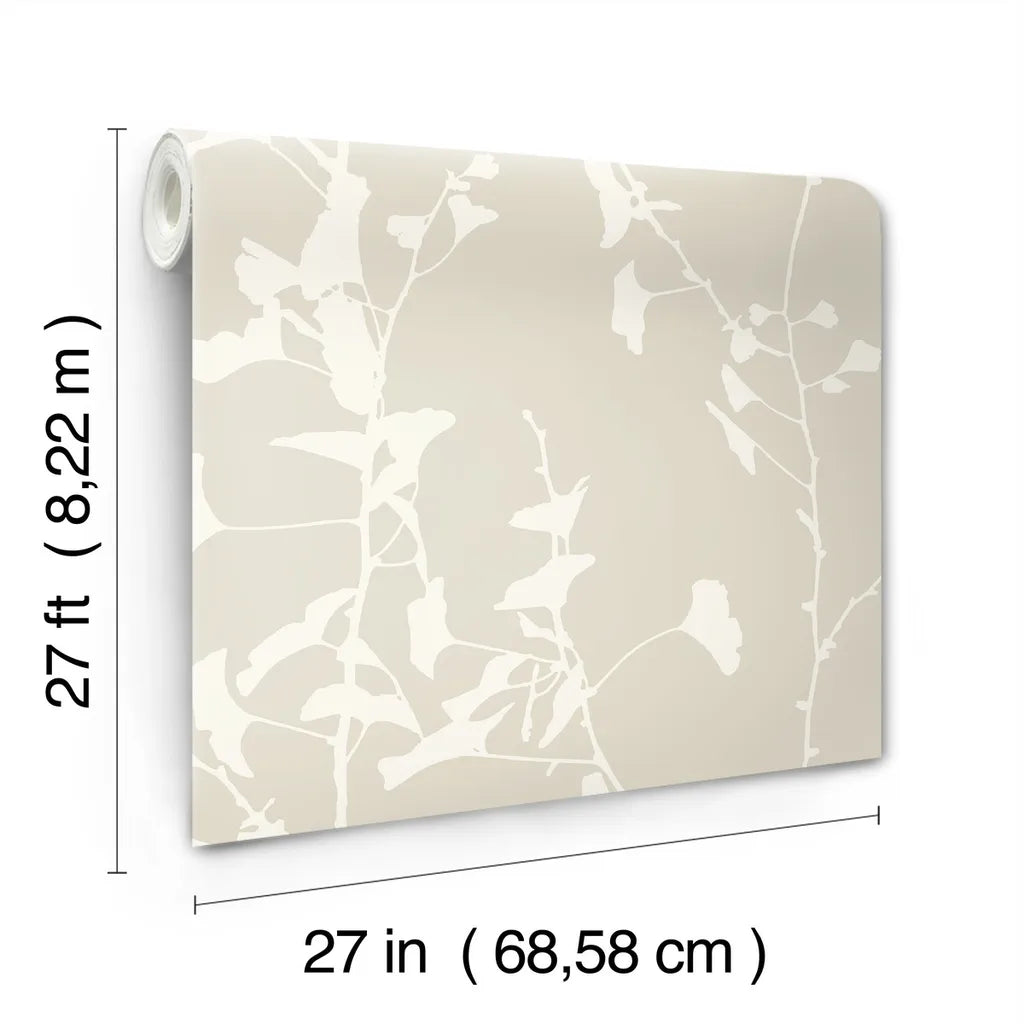 Ginkgo Silhouette wallpaper roll dimensions and specifications — VR1507