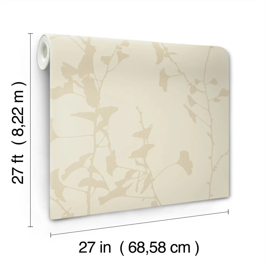 Ginkgo Silhouette wallpaper roll dimensions and specifications — VR1511