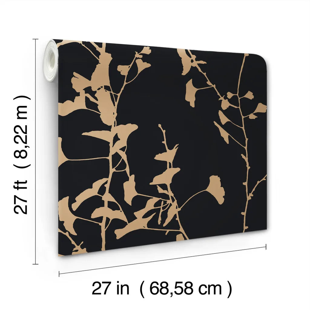Ginkgo Silhouette wallpaper roll dimensions and specifications — VR1512