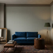 Living Room - Harrington Plaid wallpaper in Sage Navy by York Wallcoverings adds elegant pattern to this cozy space.