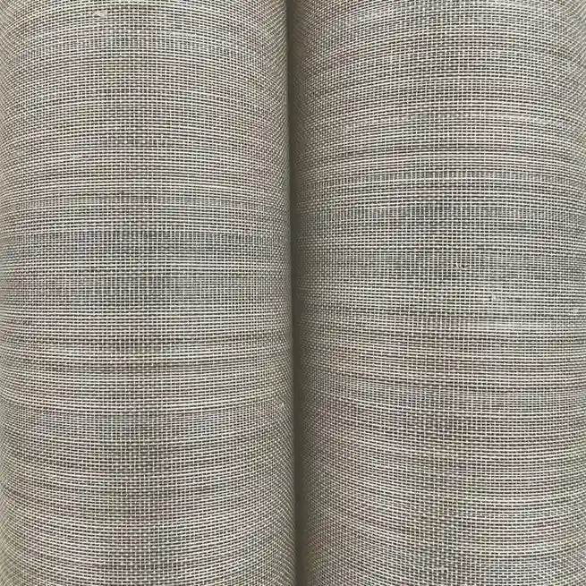 Close-up texture detail of York Wallcoverings' Horizon Abaca wallpaper in Blue Grey, showcasing its natural woven fibers.