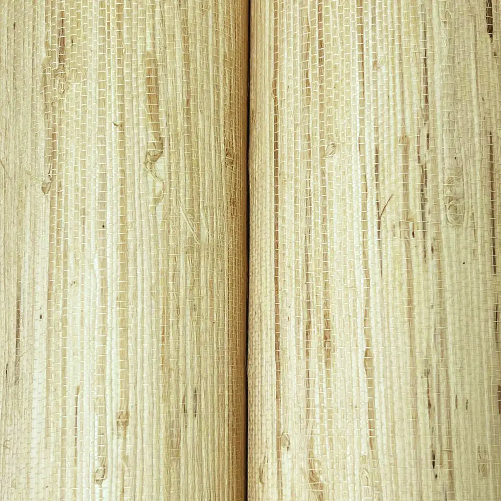 Close-up of York Wallcoverings Light Tan Horizontal Jute wallpaper texture, showcasing its natural fibers and woven pattern.