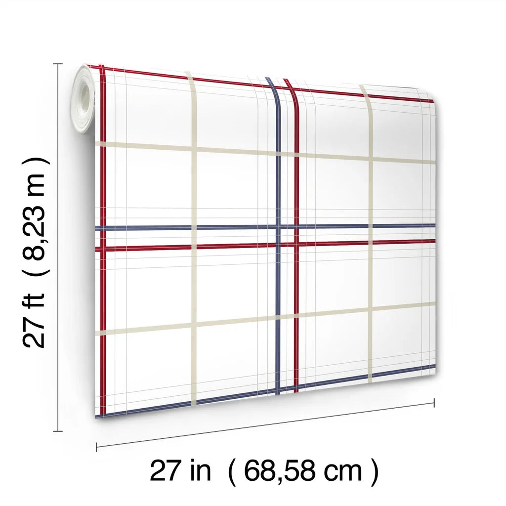 Lakeside Plaid wallpaper roll dimensions and specifications - 4211-83531