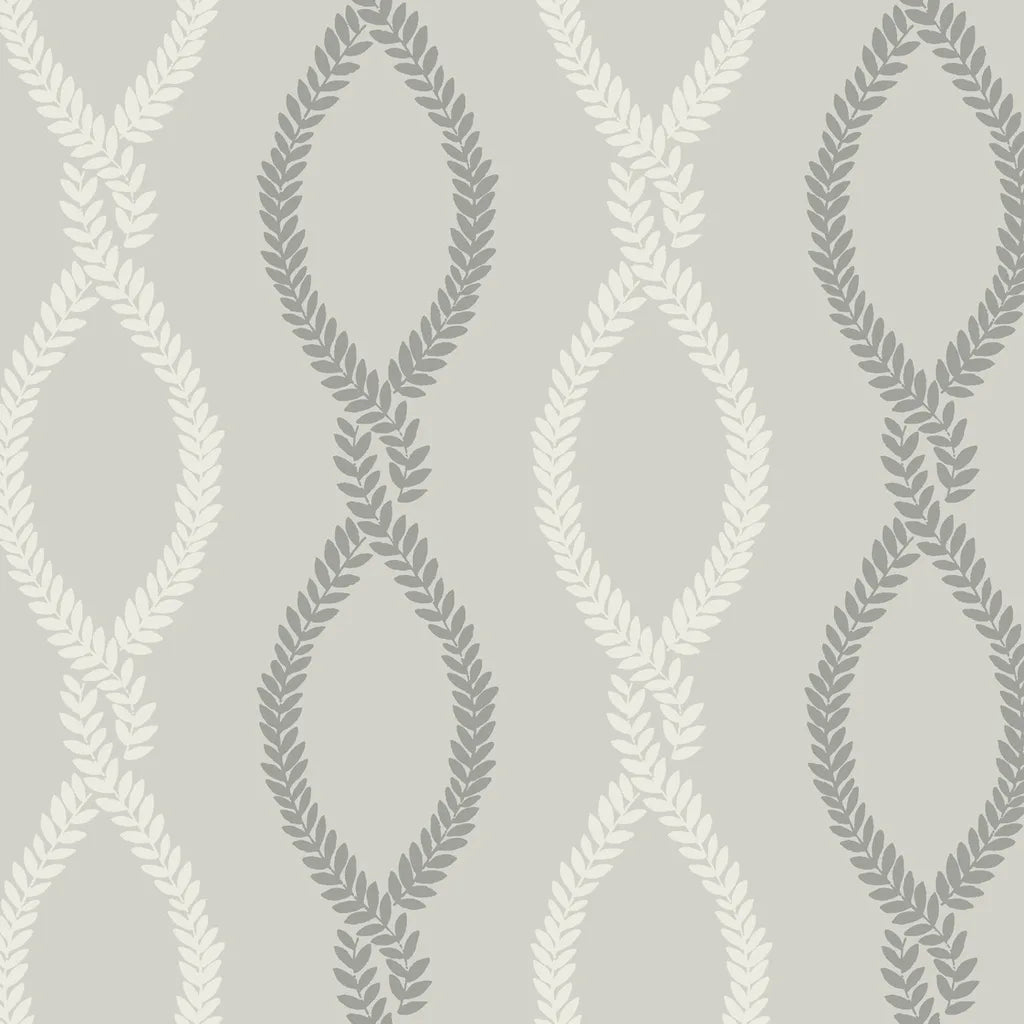 Grey Laureate wallpaper pattern swatch by York Wallcoverings (SKU VP1323).
