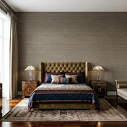 Bedroom - Relaxing space with Khaki Green Multicolored Hemp wallpaper by York Wallcoverings, creating a natural feel.