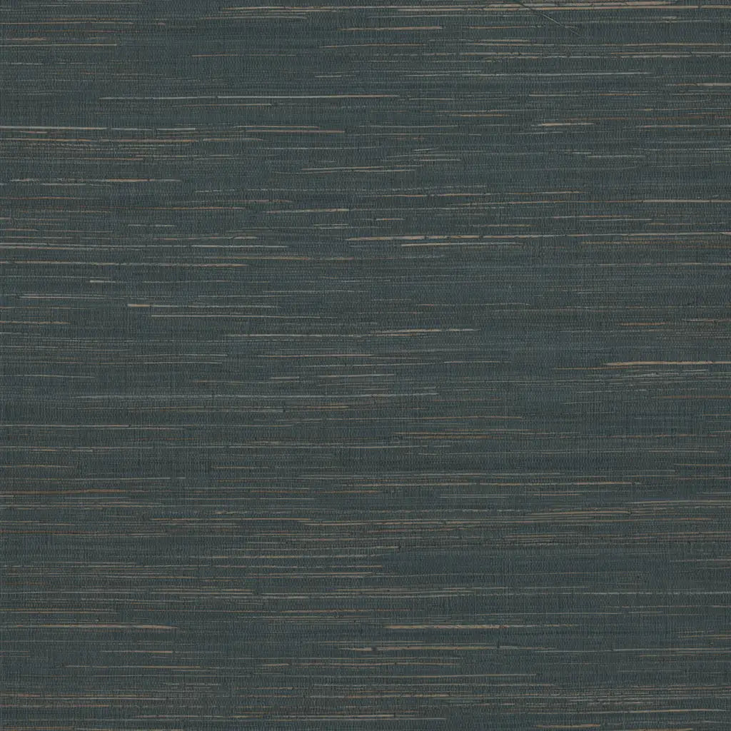 Multicolored Hemp wallpaper pattern swatch by York Wallcoverings features a textured design in deep teal and tan (SKU GRL88378).