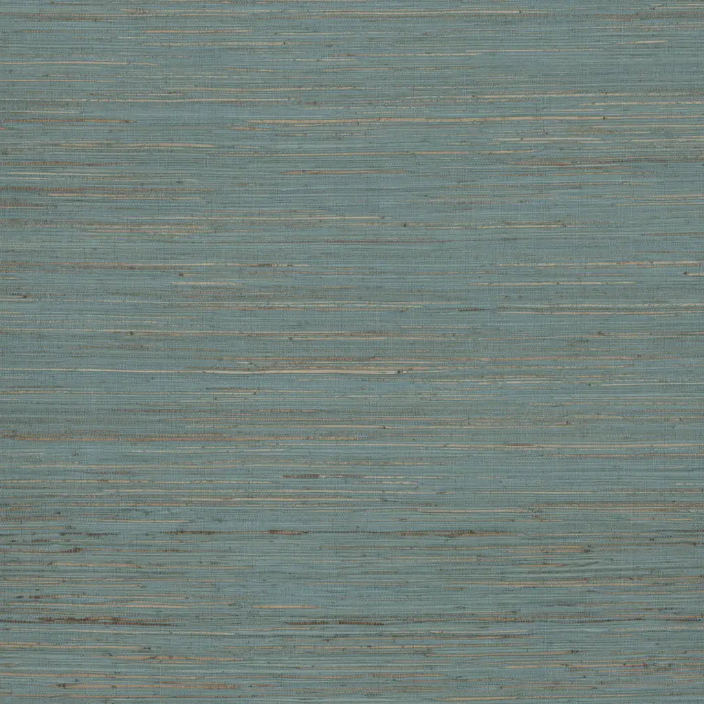 Multicolored Hemp wallpaper pattern swatch in Teal and Beige by York Wallcoverings (SKU GRL88487).