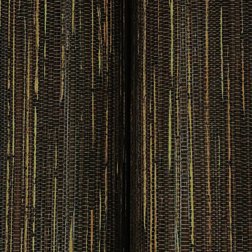 Textured close-up of York Wallcoverings' Multicolored Hemp wallpaper in brown and tan, revealing intricate natural fibers.