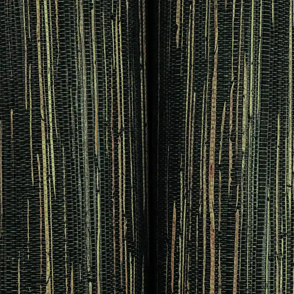 Close-up texture of York's Multicolored Hemp wallpaper in Charcoal & Beige, highlighting its natural woven fibers.
