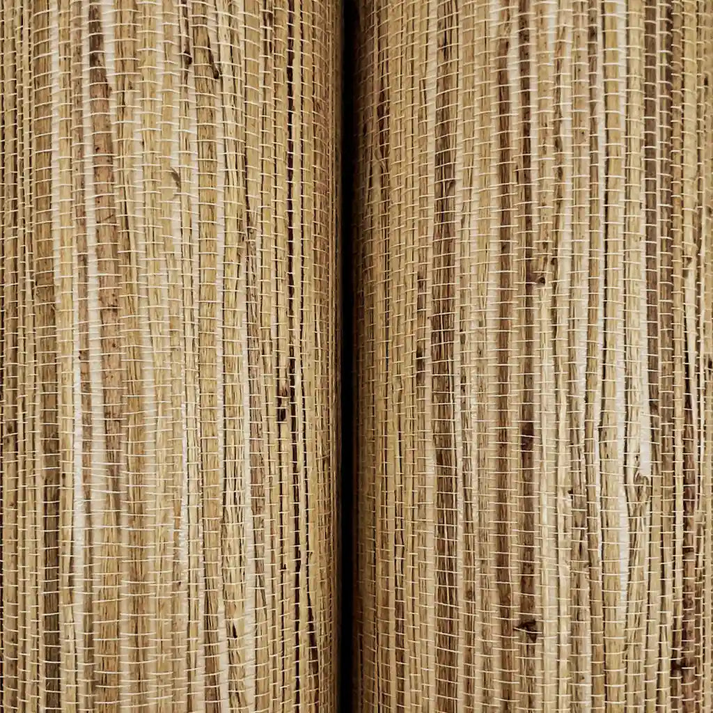 Close-up texture of Multicolored Hemp wallpaper in Natural Hemp by York Wallcoverings, showing natural fibers.