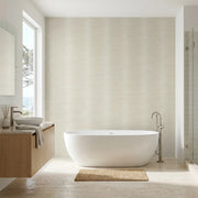 Bathroom - Elegant space featuring Operetta wallpaper in Warm Ivory by York Wallcoverings, adding sophisticated texture and warmth.