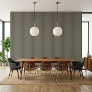 Dining Room - Elegant dining room with Operetta wallpaper in Taupe by York Wallcoverings creating a sophisticated atmosphere.