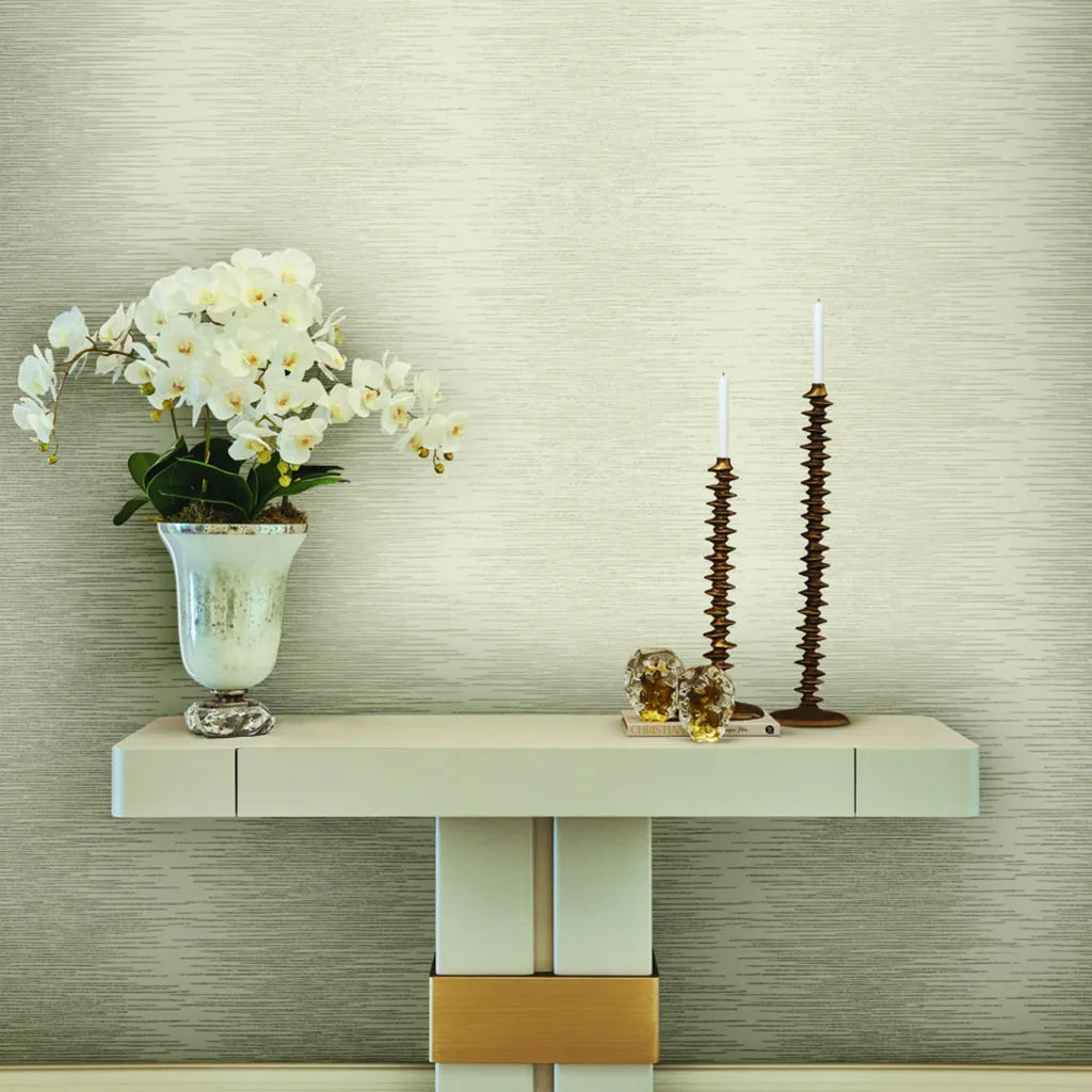 Elegant entryway featuring Operetta wallpaper in Warm Ivory by York Wallcoverings, creating a welcoming and stylish first impression.
