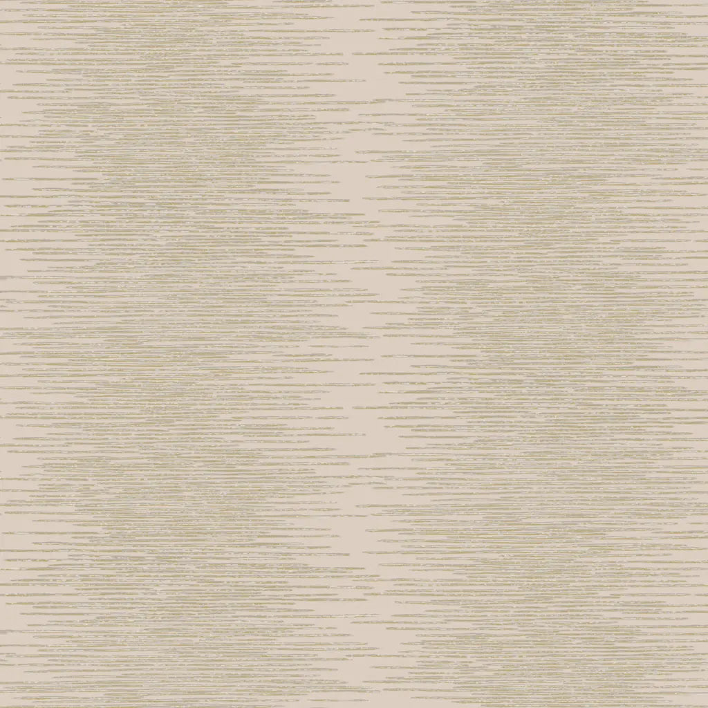 Operetta wallpaper pattern swatch in Beige and Gold by York Wallcoverings, SKU VR1502.