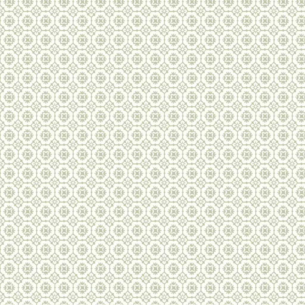 Priti wallpaper pattern swatch in green and white by York Wallcoverings, SKU VP1332.